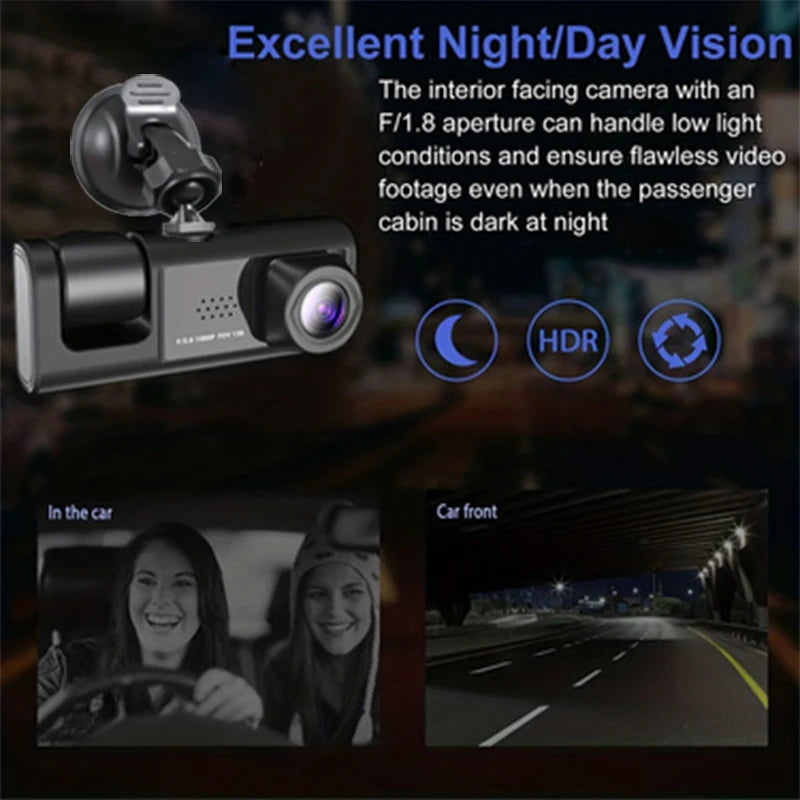 Dash Cam 4K Triple Lens — كاميرا تسجيل احترافية